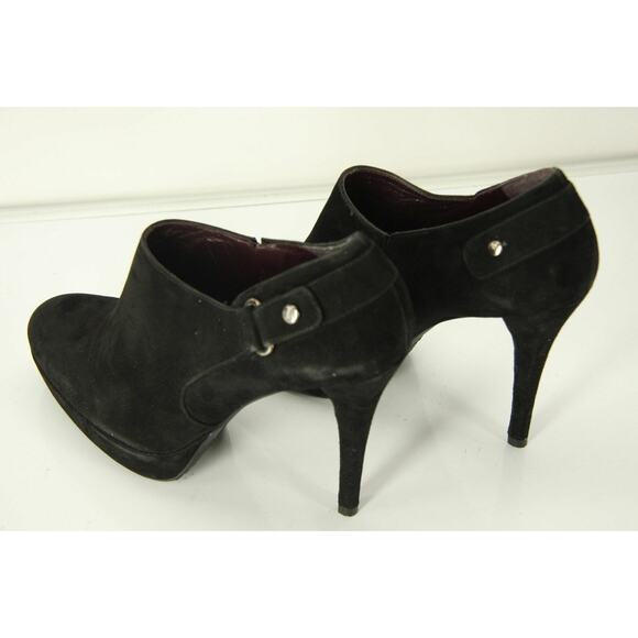 Stuart Weitzman Black Suede The Coverall Platform Ankle Heel Booties - Picture 5 of 10